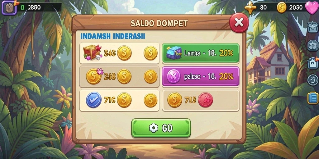 Tampilan menarik dari menu utama MONTE77.