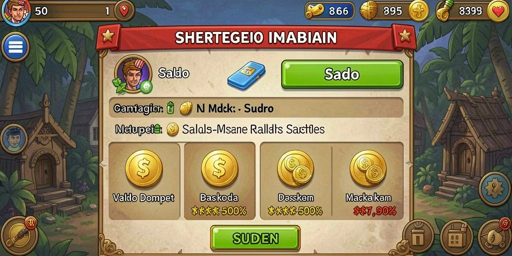 Screenshot menggambarkan karakter utama dalam petualangan.